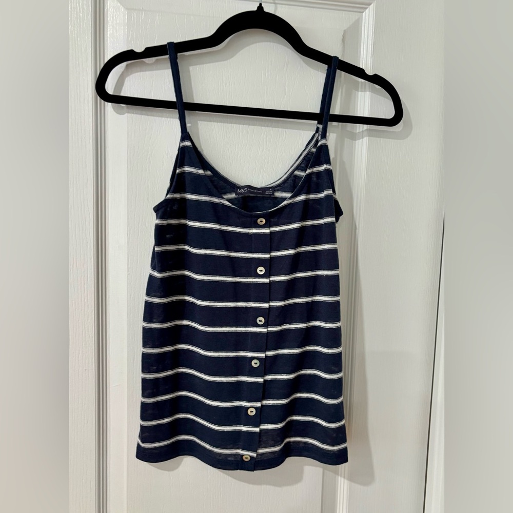 M&S Collection Navy Striped Top